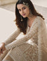 Brown Palazzo style Suit Butterfly Net Salwar Kameez in Cording Embroidery & Lace Work Closure View