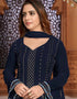 Navy Blue Palazzo style Dress Faux Georgette