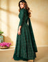 Green Sharara style Suit Faux Georgette Salwar Kameez in Embroidery, Sequins & Lace Work Closure View