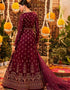 Maroon Anarkali style Suit Semi-Stitched Suits Salwar Kameez in Embroidery, Sequins & Lace Work Closure View