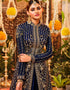 Blue Palazzo style Suit Semi-Stitched Suits Salwar Kameez in Embroidery, Sequins & Lace Work Closure View