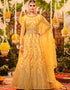 Yellow Anarkali style Suit Semi-Stitched Suits Salwar Kameez in Embroidery, Sequins & Lace Work
