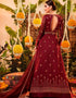 Red Anarkali style Suit Semi-Stitched Suits Salwar Kameez in Embroidery, Sequins & Lace Work Closure View