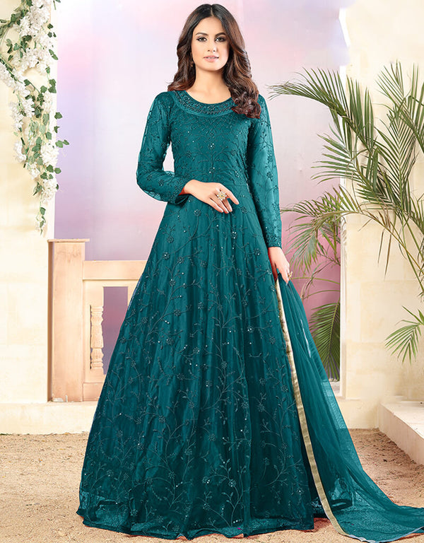 Maroon Net Anarkali Anarkali