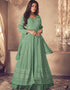 Green Lehenga style Suit Semi-Stitched Suits Salwar Kameez in Embroidery, Sequins & Lace Work