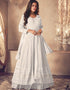 White Lehenga style Suit Semi-Stitched Suits Salwar Kameez in Embroidery, Sequins & Lace Work