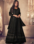 Black Lehenga style Suit Semi-Stitched Suits Salwar Kameez in Embroidery, Sequins & Lace Work