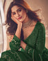 Green Lehenga style Suit Semi-Stitched Suits Salwar Kameez in Embroidery, Sequins & Lace Work Closure View