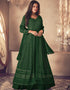 Green Lehenga style Suit Semi-Stitched Suits Salwar Kameez in Embroidery, Sequins & Lace Work