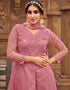 Purple Pant style Suits Butterfly Net Salwar Kameez in Embroidery, Stone & Lace Work Closure View
