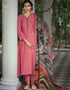 Pink Pant style Suit Pure Silk Salwar Kameez in Embroidery, Digital Print & Lace Work