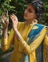 Yellow Pant style Suit Pure Silk Salwar Kameez in Embroidery, Digital Print & Lace Work Closure View