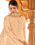 Beige Pant style Suit Faux Georgette Salwar Kameez in Sequins Embroidery & Lace Work Closure View