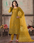 Yellow Net Pant Salwar Suits