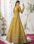Mustard Lehenga style Salwar Suit Butterfly Net Salwar Kameez in Embroidery, Sequins & Lace Work Closure View