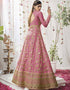 Onion Pink Lehenga style Salwar Suit Butterfly Net Salwar Kameez in Embroidery, Sequins & Lace Work Closure View