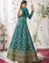 Sky Blue Lehenga style Salwar Suit Butterfly Net Salwar Kameez in Embroidery, Sequins & Lace Work Closure View