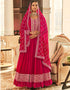 Pink Anarkali style Anarkali Semi-Stitched Suits Salwar Kameez in Heavy Sequins Embroidery & Lace Work
