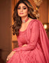 Rose Pink Anarkali style Anarkali Semi-Stitched Suit Salwar Kameez in Heavy Sequins Embroidery & Lace Work Closure View