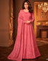Rose Pink Anarkali style Anarkali Semi-Stitched Suit Salwar Kameez in Heavy Sequins Embroidery & Lace Work