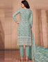 Light Sky Blue Pant style Salwar Suit Butterfly Net Salwar Kameez in Heavy Sequins Embroidery & Lace Work Closure View