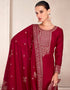 Maroon Palazzo style Salwar Suit Semi-Stitched Suits Salwar Kameez in Sequins Embroidery & Lace Work Closure View