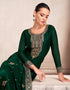 Green Palazzo style Salwar Suit Semi-Stitched Suits Salwar Kameez in Sequins Embroidery & Lace Work Closure View