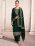 Green Palazzo style Salwar Suit Semi-Stitched Suits Salwar Kameez in Sequins Embroidery & Lace Work