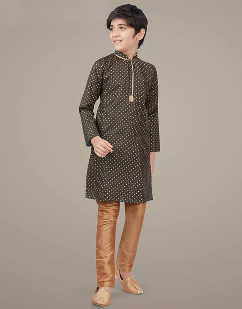 Mehndi Green Kurta Pajama Printed Cotton Silk