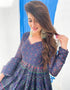 Blue Chanderi Anarkali Gown