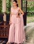 Light Pastel Pink Palazzo style Dress Ready-Made Suits Salwar Kameez in Embroidery, Hand Work & Lace Work