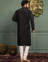 Black Kurta Off White Chudidaar Closure View