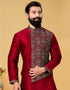 Red Kurta Dhupion Embroidered Silk Churidar Closure View