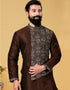 Coffee Kurta Dhupion Embroidered Silk Churidar