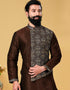 Coffee Kurta Dhupion Embroidered Silk Chudidaar Closure View