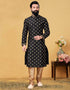 Black Kurta Dhupion Embroidered Silk Churidar