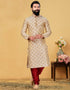 Cream Kurta Dhupion Embroidered Silk Churidar