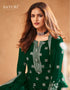 Green Palazzo style Dress Real Georgette Salwar Kameez in Sequins Embroidery & Lace Work Closure View