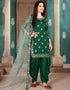 Bottle Green Art Silk Palazzo Dress