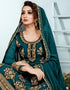 Light Blue Soft Georgette Palazzo Suits Closure View