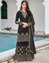 Black Palazzo style Salwar Suit Faux Georgette Salwar Kameez in Embroidery, Sequins & Lace Work