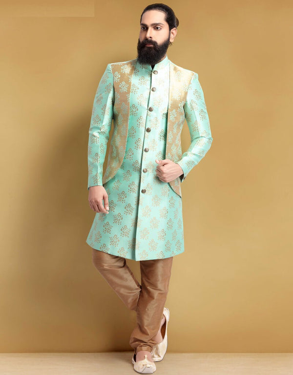 Ferozi Kurta Jacquard Silk Chudidaar