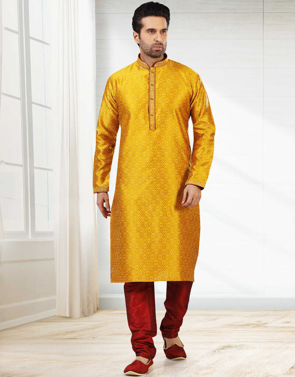 Fire Kurta Jacquard Silk Brocade Chudidaar