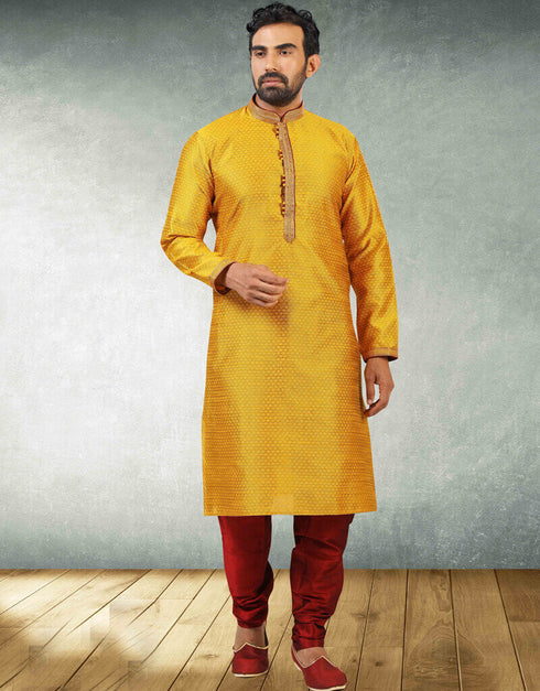 Fire Kurta Jacquard Silk Brocade Chudidaar