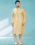 Gold Kurta Jacquard Silk Brocade Chudidaar