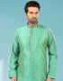 Green Kurta Jacquard Silk Brocade Chudidaar Closure View