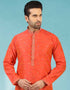 Rust Kurta Jacquard Silk Brocade Chudidaar Closure View