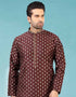Maroon Kurta Jacquard Silk Brocade Chudidaar