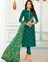 Green Chanderi Cotton Chudidar Salwar Suits