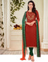 Rust Chanderi Cotton Pant Salwar Kameez